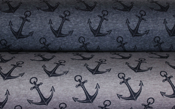 Alpenfleece/-sweat Anker dunkelblau meliert (10 cm)